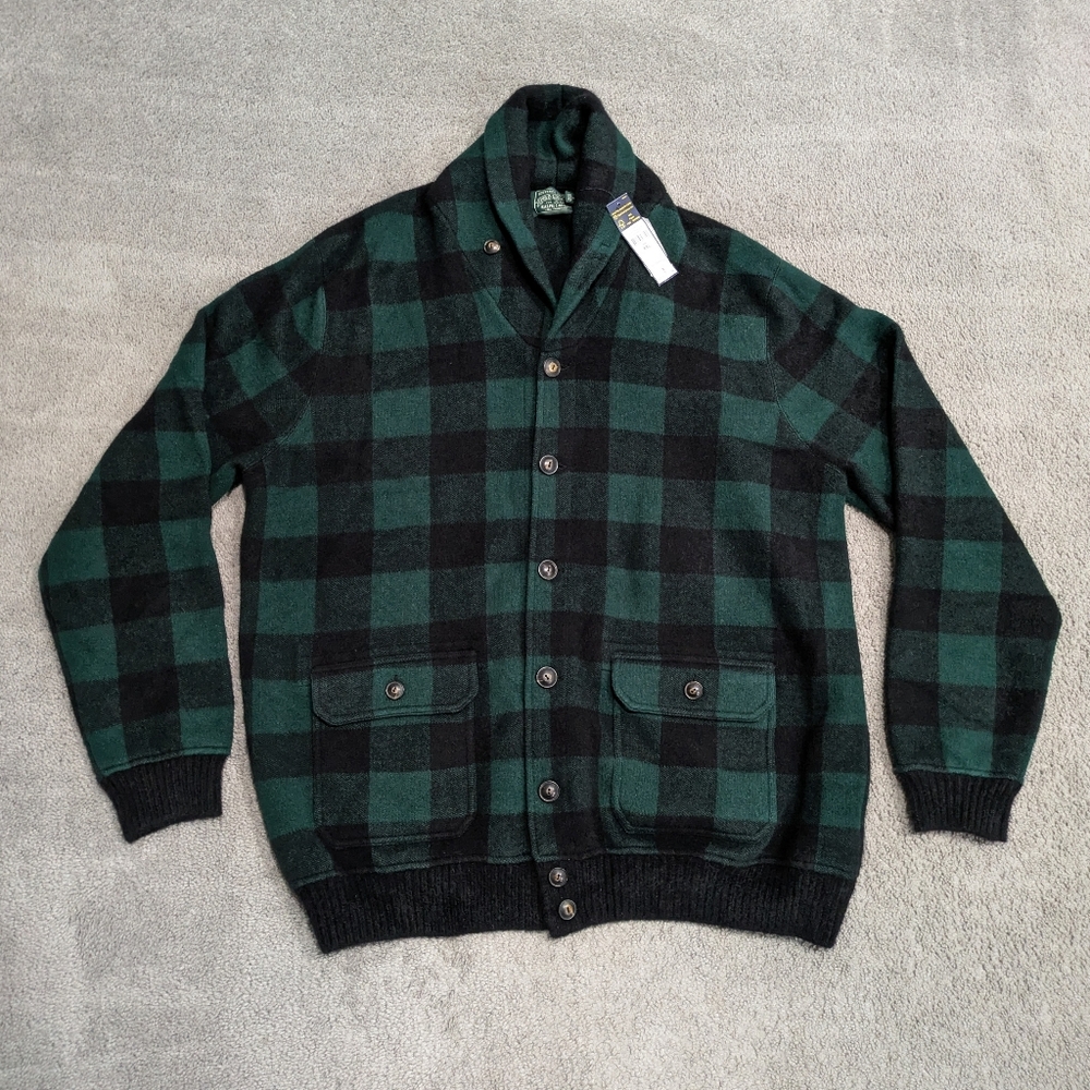 VTG NWT Polo Country Ralph Lauren Mens XXL  Lambswool Alpaca Plaid Button Jacket